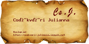 Csákvári Julianna névjegykártya