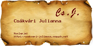 Csákvári Julianna névjegykártya