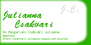 julianna csakvari business card