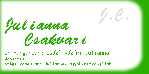 julianna csakvari business card